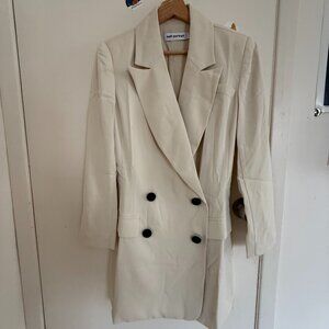 New Self-Portrait Twill Tuxedo Double-Breasted Blazer Dress - UK10/US6